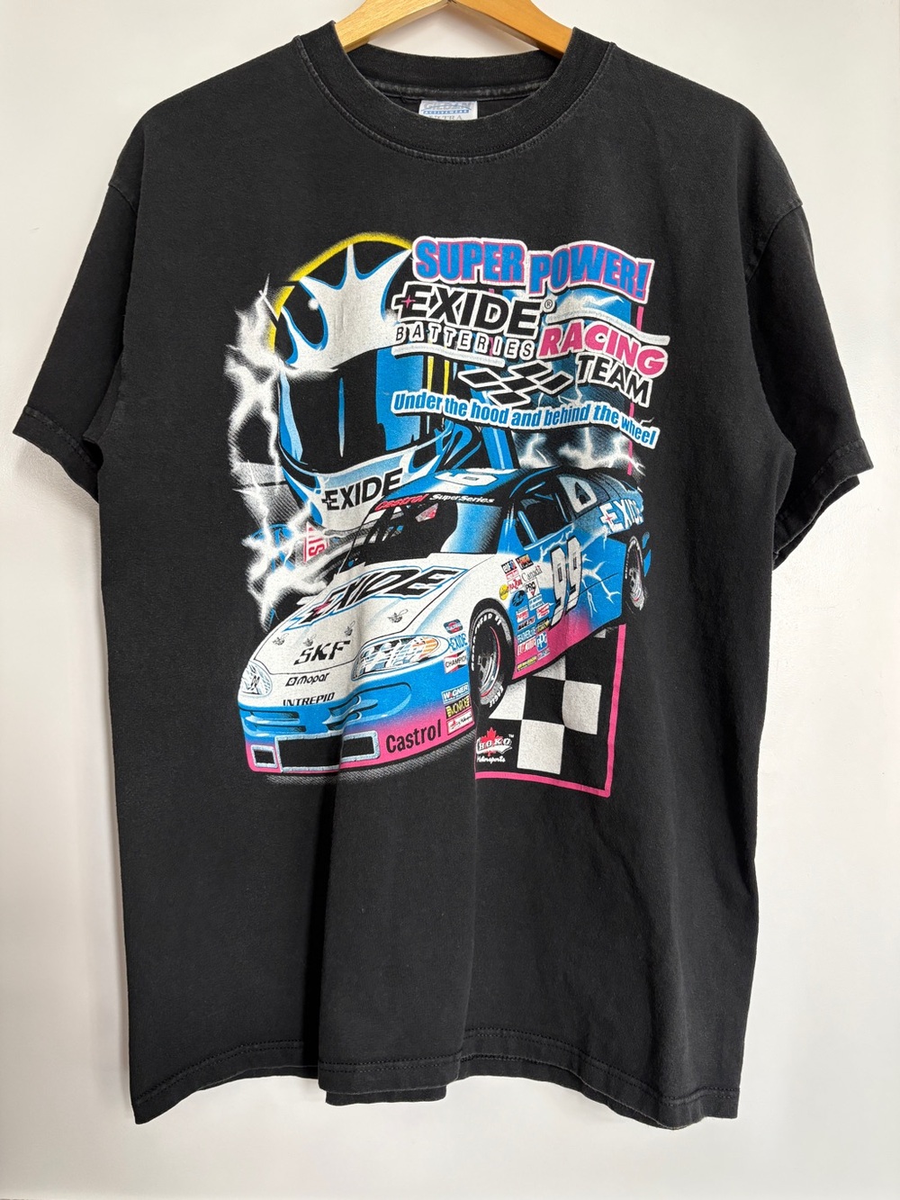 Vintage 2000 Toronto Street Fight Jeff Burton #99 Exide Racing Tee - Size Large